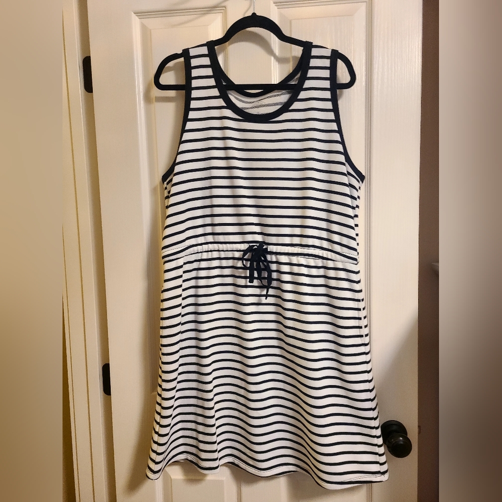 St. John's Bay Black and White Sleeveless Midi Sundress